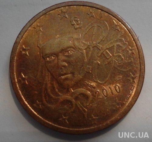 Франция 2 евро цента 2010