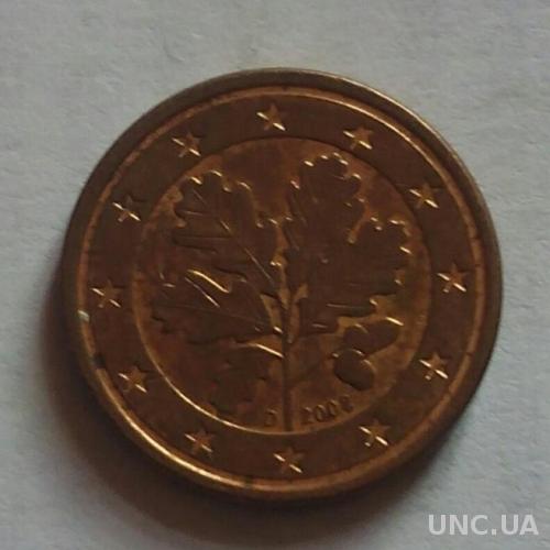 Германия 1 евро цент D 2002