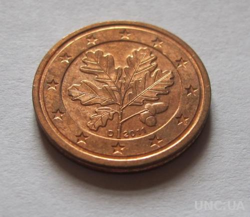 Германия 2 евро цента D 2011