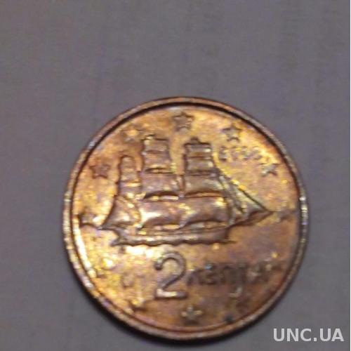 Греция 2 евро цента 2002
