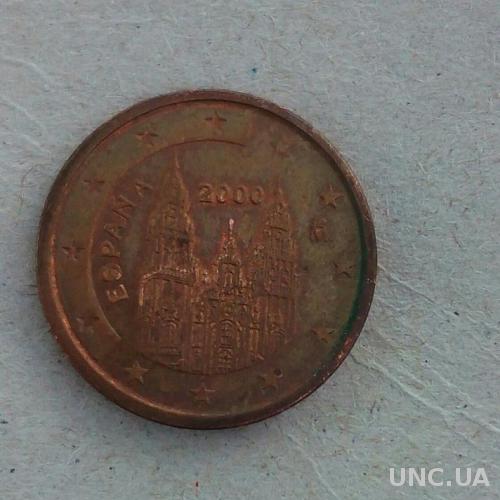 Испания 2 евро цента 2000