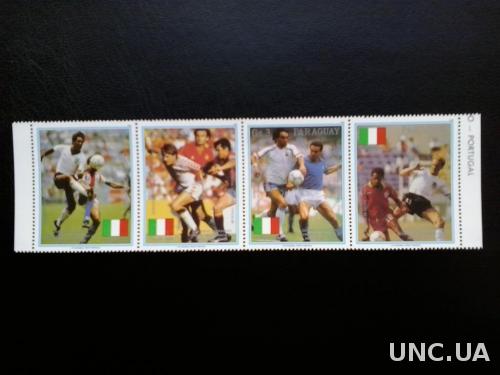 Парагвай 1989 футбол ЧМ чемпионат мира Италия-1990 спорт сцепка MNH **