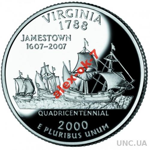 США 25 центов Virginia - Виргиния - Вирджиния 2000