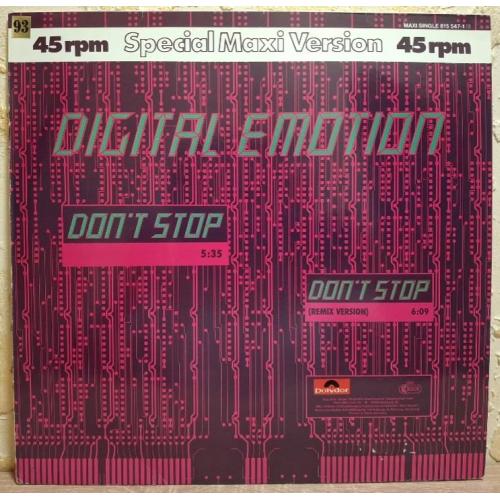 Digital Emotion - Don't Stop - 1983. (EP). 12. Vinyl. Пластинка. Germany.