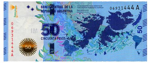 АРГЕНТИНА 362 ARGENTINA ЮБИЛЕЙНАЯ СЕРИЯ A 50 PESOS ND(2015) Unc