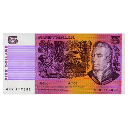 АВСТРАЛИЯ 44g AUSTRALIA; FRASER-COLE; 5 DOLLARS ND(1974-91) Unc
