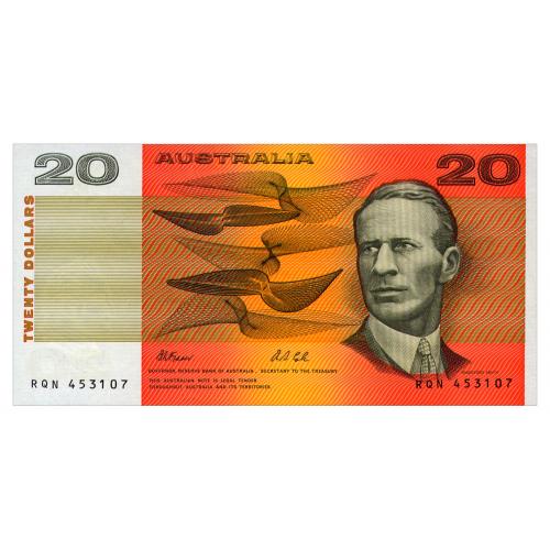 АВСТРАЛИЯ 46h AUSTRALIA FRASER-COLE 20 DOLLARS ND(1974-94) Unc