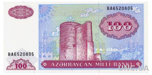 АЗЕРБАЙДЖАН 18b AZERBAIJAN 100 MANAT ND(1999) Unc