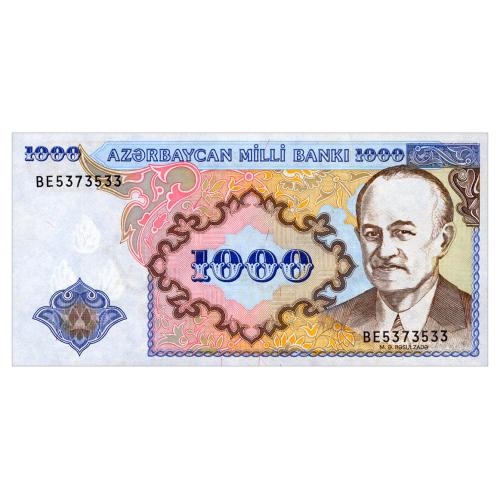 АЗЕРБАЙДЖАН 20b AZERBAIJAN СЕРИЯ BE 1000 MANAT ND(1999) Unc