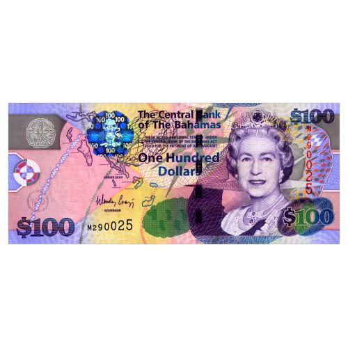 БАГАМЫ 76 BAHAMAS 100 DOLLARS 2009 Unc