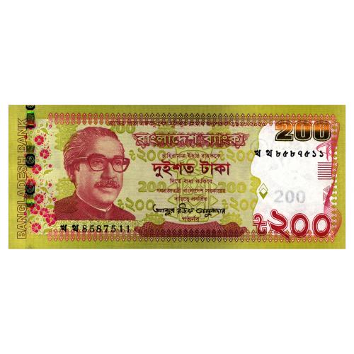 БАНГЛАДЕШ 67 BANGLADESH ЮБИЛЕЙНАЯ 200 TAKA 2023 Unc