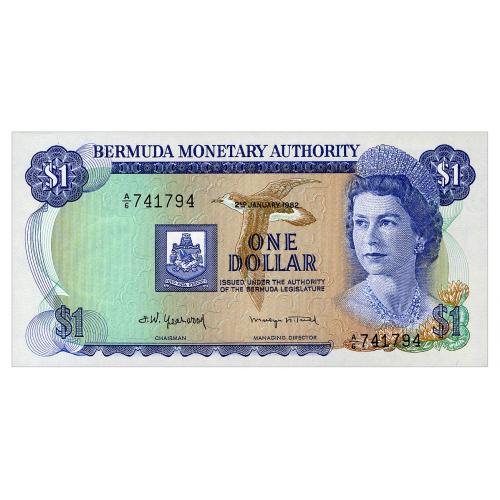 БЕРМУДЫ 28b BERMUDA 1 DOLLAR 1982 Unc