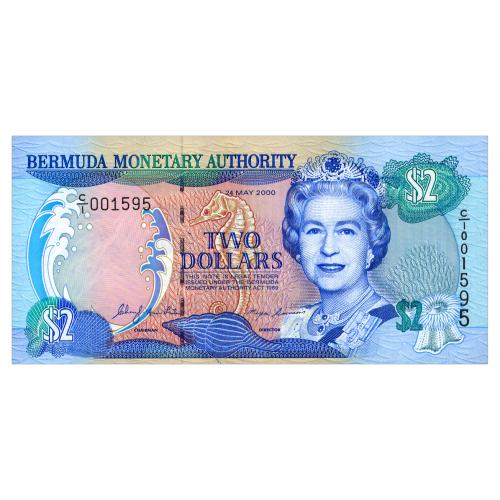 БЕРМУДЫ 50a BERMUDA; C/1 001595; 2 DOLLARS 2000; Unc