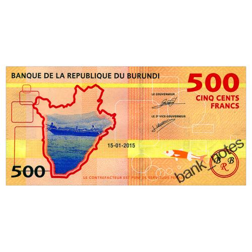 БУРУНДИ 50a BURUNDI 500 FRANCS 2015 Unc
