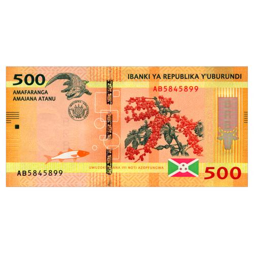 БУРУНДИ 50a BURUNDI 500 FRANCS 2015 Unc