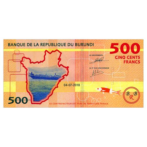 БУРУНДИ 50b BURUNDI 500 FRANCS 2018 Unc