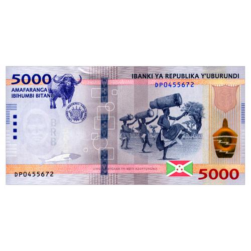 БУРУНДИ W58 BURUNDI 5000 FRANCS 2022 Unc