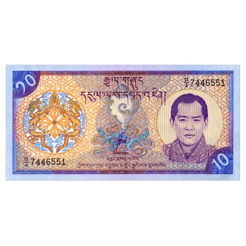 БУТАН 22 BHUTAN 10  NGULTRUM ND(2000) Unc