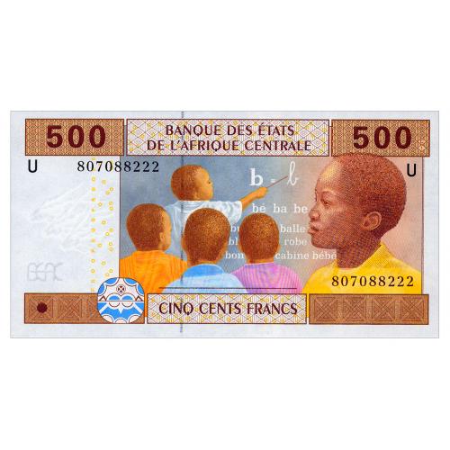 ЦЕНТРАЛЬНАЯ АФРИКА 206Ue CENTRAL AFRICAN STATES CAMEROUN A. M. TOLLI - S. F. MEKE 500 FRANCS 2002 Un