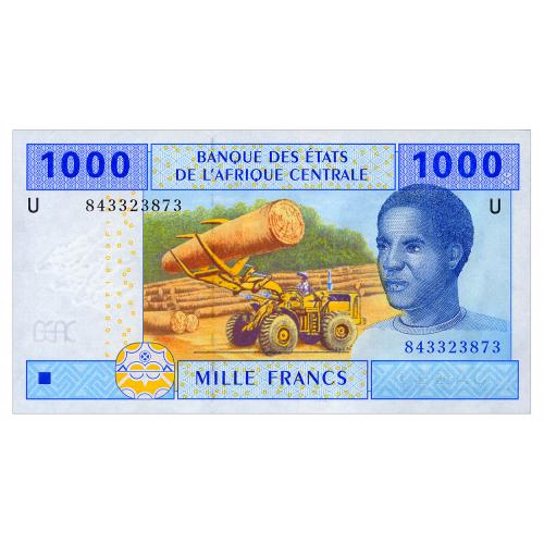 ЦЕНТРАЛЬНАЯ АФРИКА 207Ue CENTRAL AFRICAN STATES CAMEROUN 1000 FRANCS 2002 Unc