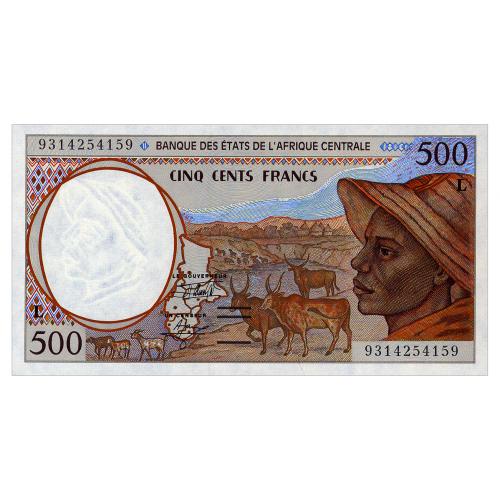 ЦЕНТРАЛЬНАЯ АФРИКА 401La CENTRAL AFRICAN STATES GABON 500 FRANCS 1993 Unc