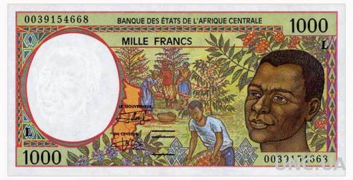 ЦЕНТРАЛЬНАЯ АФРИКА 402Lg CENTRAL AFRICAN STATES GABON 1000 FRANCS 2000 Unc