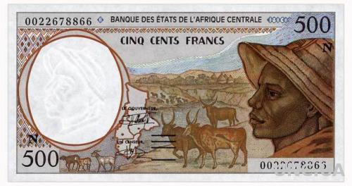 ЦЕНТРАЛЬНАЯ АФРИКА 501Ng CENTRAL AFRICAN STATES EQUATORIAL GUINEA 500 FRANCS 2000 Unc