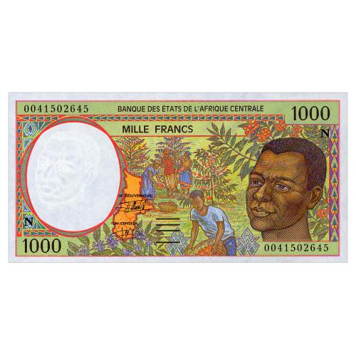 ЦЕНТРАЛЬНАЯ АФРИКА 502Ng CENTRAL AFRICAN STATES EQUATORIAL GUINEA 1000 FRANCS 2000 Unc