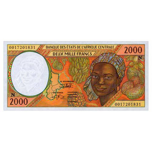 ЦЕНТРАЛЬНАЯ АФРИКА 503Ng CENTRAL AFRICAN STATES EQUATORIAL GUINEA 2000 FRANCS 2000 Unc