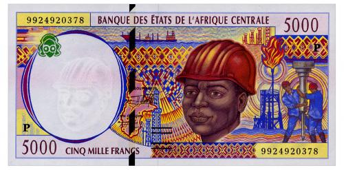 ЦЕНТРАЛЬНАЯ АФРИКА 604Pe CENTRAL AFRICAN STATES CHAD 5000 FRANCS 1999 Unc