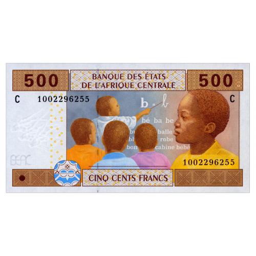ЦЕНТРАЛЬНАЯ АФРИКА 606Ce CENTRAL AFRICAN STATES CHAD 500 FRANCS 2002 Unc