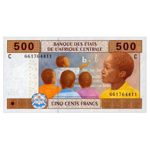 ЦЕНТРАЛЬНАЯ АФРИКА 606Cc CENTRAL AFRICAN STATES CHAD 500 FRANCS 2002 Unc