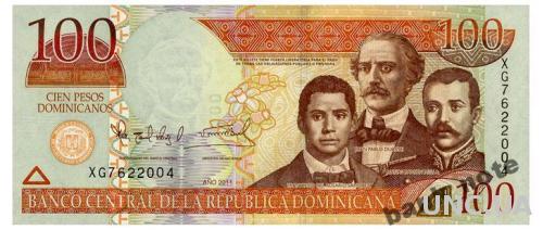 ДОМИНИКАНА 184a DOMINICAN REPUBLIC 100 PESOS DOMINICANOS 2011 Unc