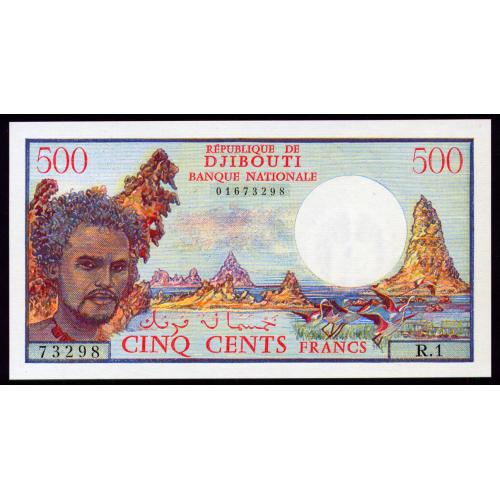 ДЖИБУТИ 36a DJIBOUTI 500 FRANCS ND(1979) Unc