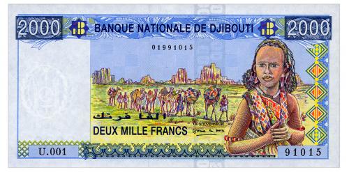 ДЖИБУТИ 40 DJIBOUTI BANQUE NATIONALE 2000 FRANCS ND(1997) Unc