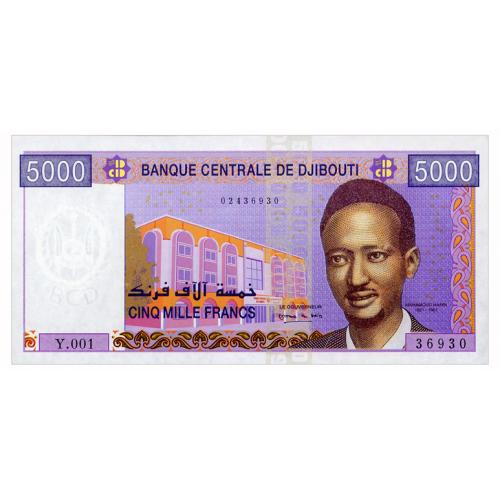 ДЖИБУТИ 44 DJIBOUTI 5000 FRANCS ND(2002) Unc