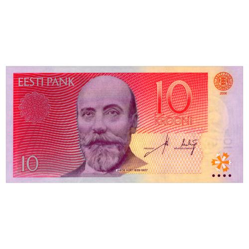 ЭСТОНИЯ 86a ESTONIA СЕРИЯ CM 10 KROONI 2006 Unc