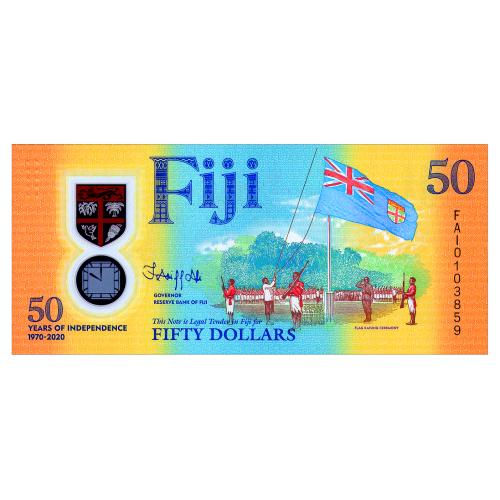 ФИДЖИ W121 FIJI ЮБИЛЕЙНАЯ 50 DOLLARS 2020 Unc