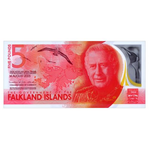 ФОЛКЛЕНДСКИЕ ОСТРОВА W20 FALKLAND ISLANDS 5 POUNDS 2025 Unc