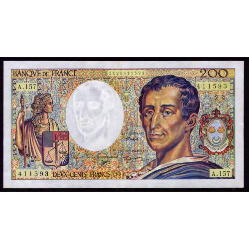 ФРАНЦИЯ 155f FRANCE; СЕРИЯ A.157; 200 FRANCS 1994 F/VF