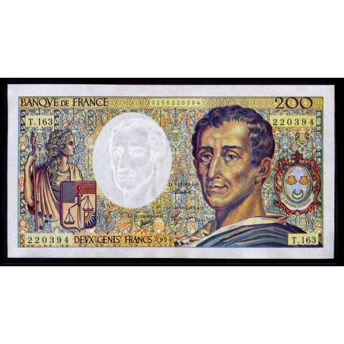 ФРАНЦИЯ 155f FRANCE; СЕРИЯ T.163; 200 FRANCS 1994 F/VF