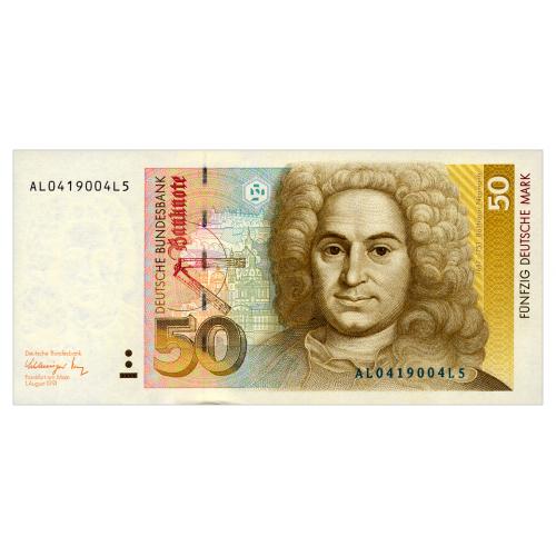 ГЕРМАНИЯ 40b GERMANY FEDERAL REPUBLIC 50 DEUTSCHE MARK 1991 Unc