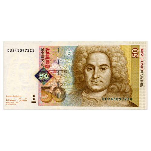 ГЕРМАНИЯ 45 GERMANY FEDERAL REPUBLIC 50 DEUTSCHE MARK 1996 Unc