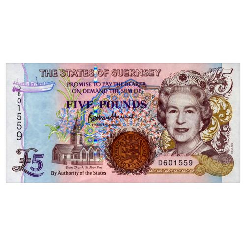 ГЕРНСИ 56d GUERNSEY B. HAINES 5 POUNDS ND(2023) Unc