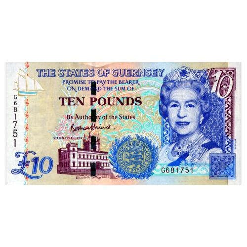 ГЕРНСИ 57e GUERNSEY B. HAINES 10 POUNDS 2023 Unc