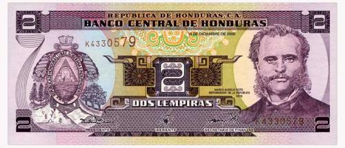 ГОНДУРАС 80Ab HONDURAS 2 LEMPIRAS 2000 Unc