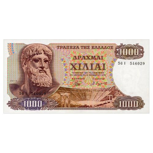 ГРЕЦИЯ 198b GREECE 1000 DRACHMAI 1970 Unc