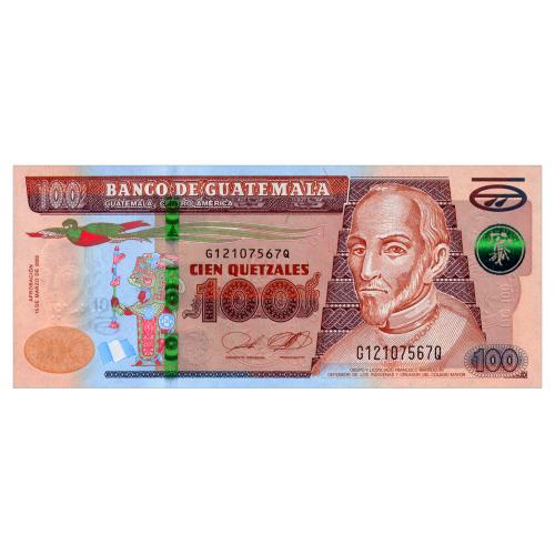 ГВАТЕМАЛА 126 GUATEMALA 100 QUETZALES 2023 Unc