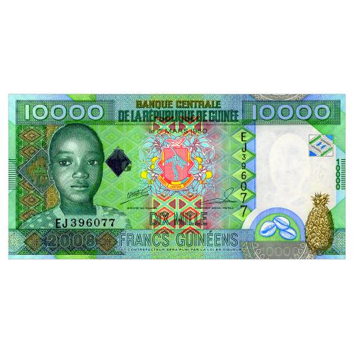 ГВИНЕЯ 42b GUINEA 10000 FRANCS 2008 Unc