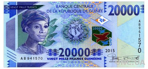 ГВИНЕЯ 50a GUINEA 20000 FRANCS 2015 Unc